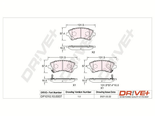 Brake Pad Set, disc brake DP1010.10.0007