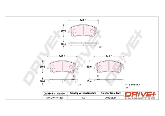 Brake Pad Set, disc brake DP1010.10.1227