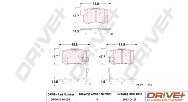 Brake Pad Set, disc brake DP1010.10.0031
