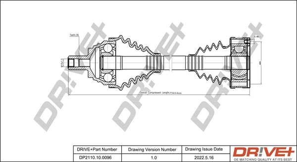 Drive Shaft DP2110.10.0096