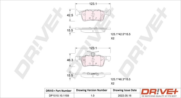 Brake Pad Set, disc brake DP1010.10.1159