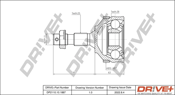 Joint Kit, drive shaft DP2110.10.1887