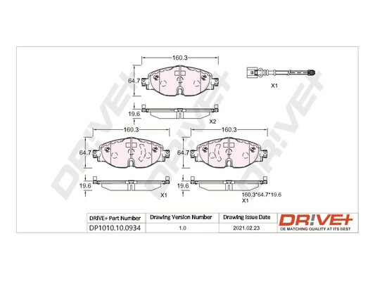 Brake Pad Set, disc brake DP1010.10.0934