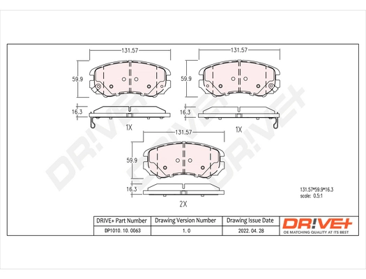 Brake Pad Set, disc brake DP1010.10.0063