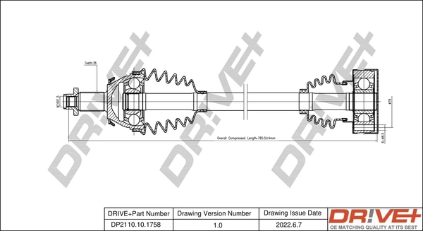 Drive Shaft DP2110.10.1758