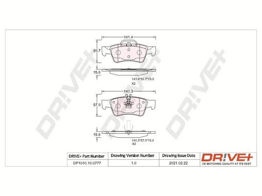 Brake Pad Set, disc brake DP1010.10.0777