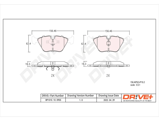 Brake Pad Set, disc brake DP1010.10.0955