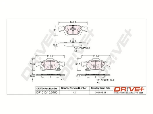 Brake Pad Set, disc brake DP1010.10.0400