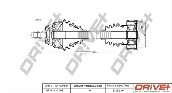 Drive Shaft DP2110.10.0091