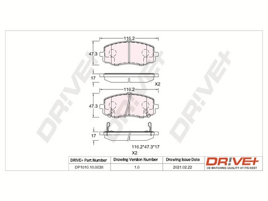 Brake Pad Set, disc brake DP1010.10.0038