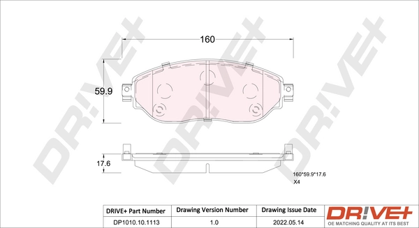 Brake Pad Set, disc brake DP1010.10.1113