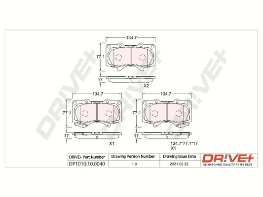 Brake Pad Set, disc brake DP1010.10.0040