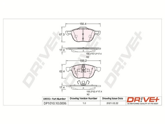 Brake Pad Set, disc brake DP1010.10.0006