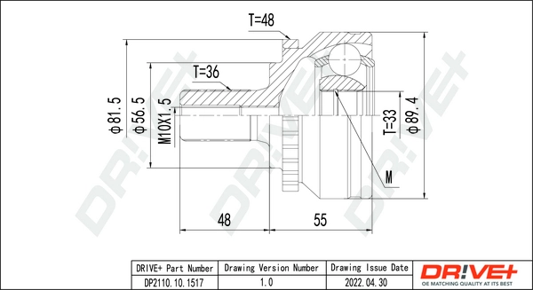 Joint Kit, drive shaft DP2110.10.1517