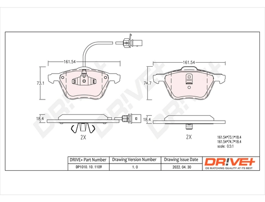 Brake Pad Set, disc brake DP1010.10.1109