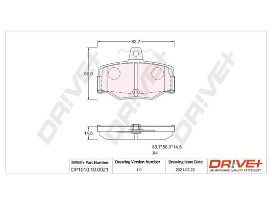Brake Pad Set, disc brake DP1010.10.0021