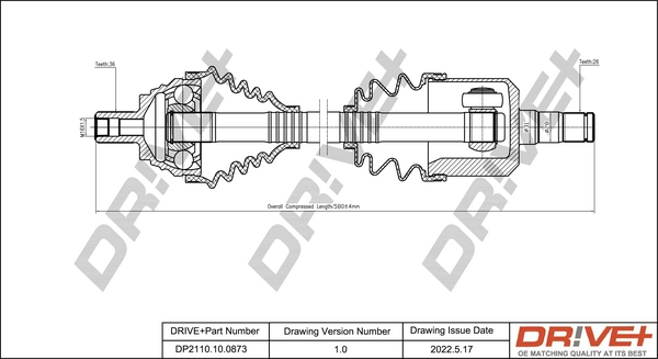 Drive Shaft DP2110.10.0873