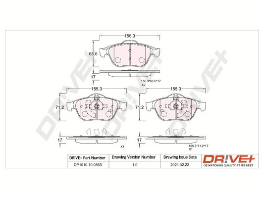 Brake Pad Set, disc brake DP1010.10.0863
