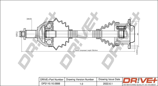 Drive Shaft DP2110.10.0888