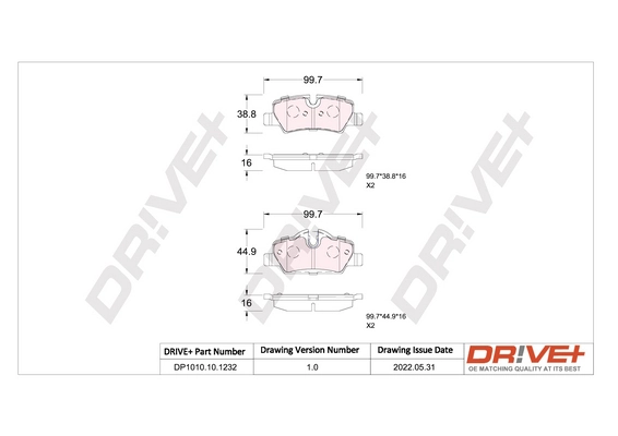 Brake Pad Set, disc brake DP1010.10.1232