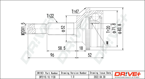 Joint Kit, drive shaft DP2110.10.1130