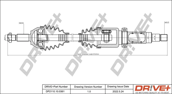 Drive Shaft DP2110.10.0361