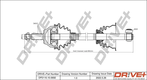 Drive Shaft DP2110.10.0692
