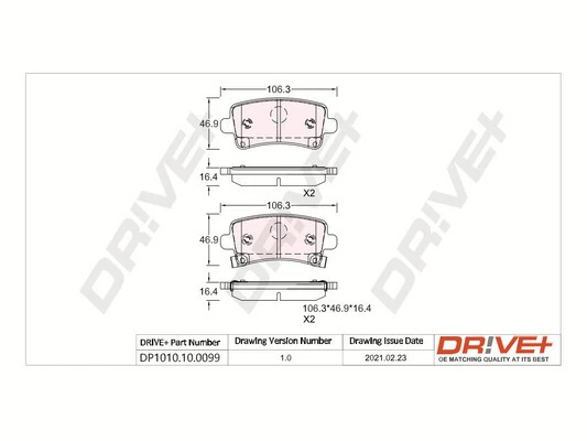 Brake Pad Set, disc brake DP1010.10.0099