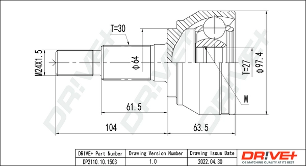 Joint Kit, drive shaft DP2110.10.1503