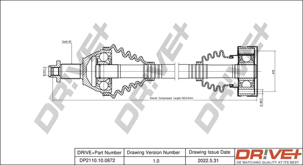 Drive Shaft DP2110.10.0872