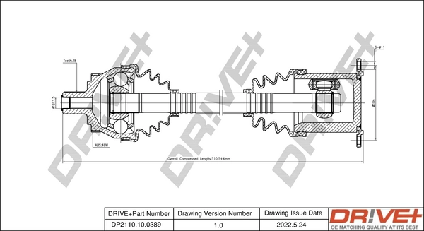 Drive Shaft DP2110.10.0389