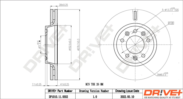 Brake Disc DP1010.11.0552