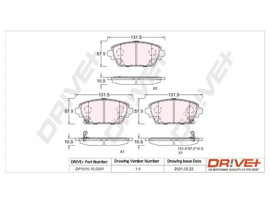 Brake Pad Set, disc brake DP1010.10.0081