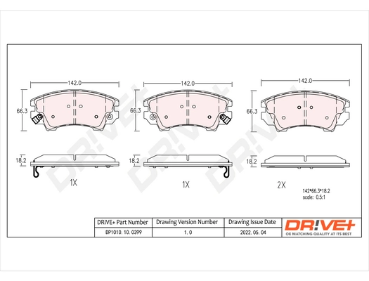 Brake Pad Set, disc brake DP1010.10.0399