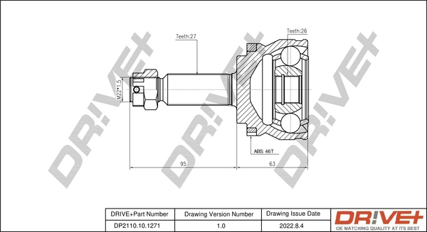 Joint Kit, drive shaft DP2110.10.1271