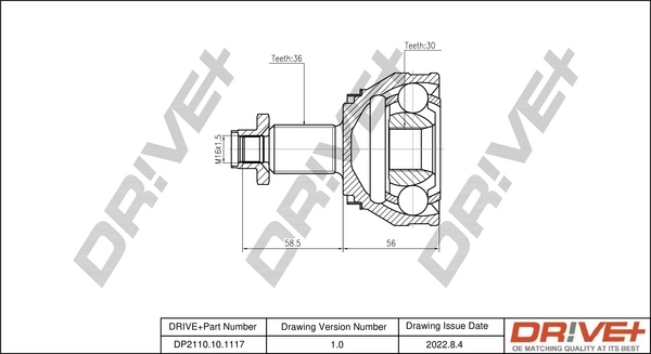 Joint Kit, drive shaft DP2110.10.1117