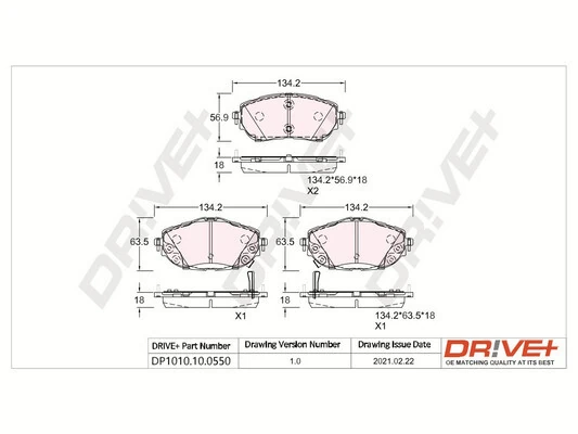 Brake Pad Set, disc brake DP1010.10.0550
