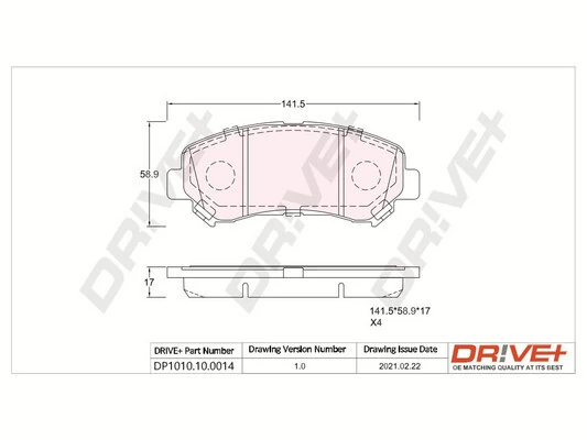 Brake Pad Set, disc brake DP1010.10.0014
