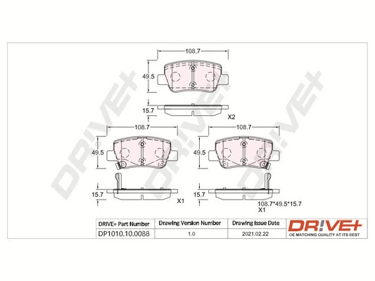 Brake Pad Set, disc brake DP1010.10.0088