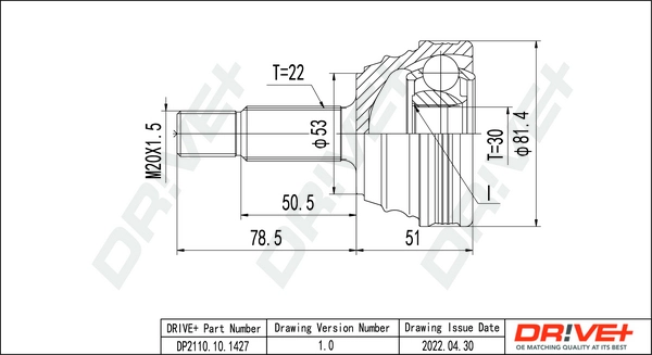 Joint Kit, drive shaft DP2110.10.1427