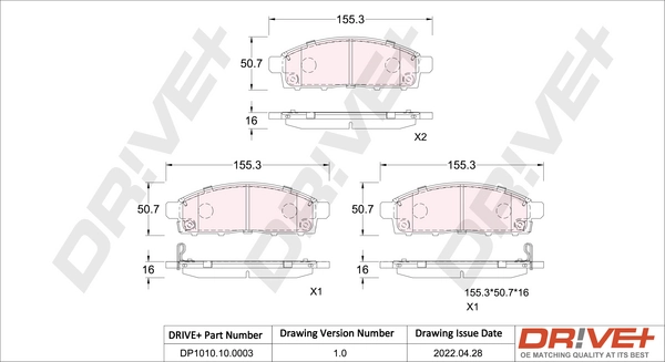 Brake Pad Set, disc brake DP1010.10.0003