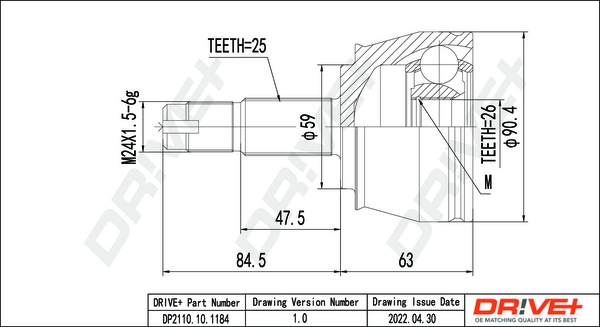 Joint Kit, drive shaft DP2110.10.1184