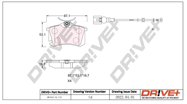 Brake Pad Set, disc brake DP1010.10.1121