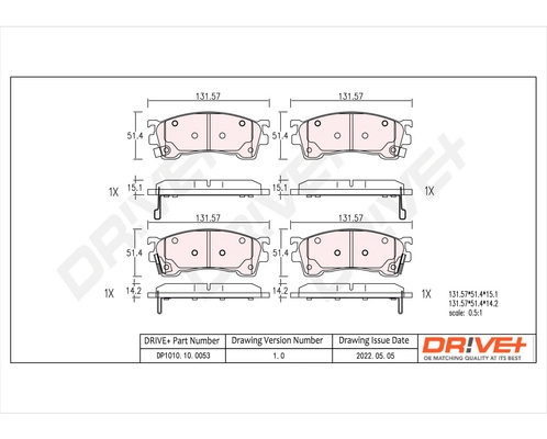 Brake Pad Set, disc brake DP1010.10.0053