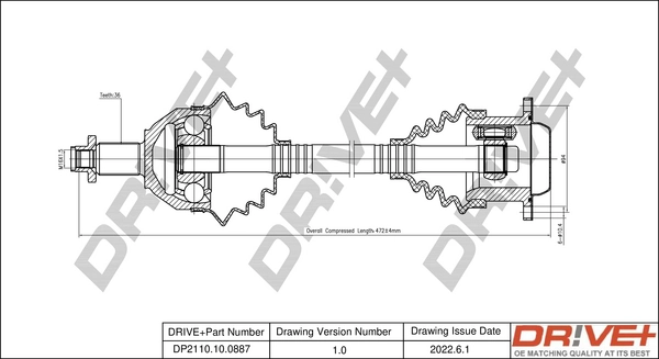 Drive Shaft DP2110.10.0887
