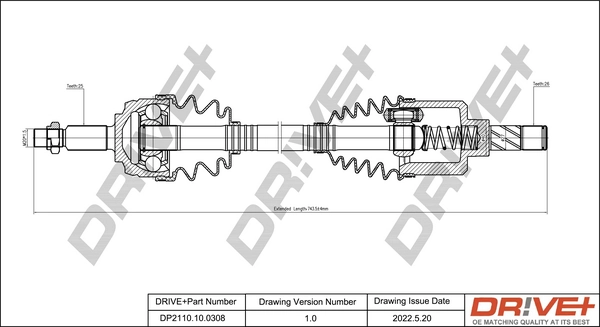 Drive Shaft DP2110.10.0308