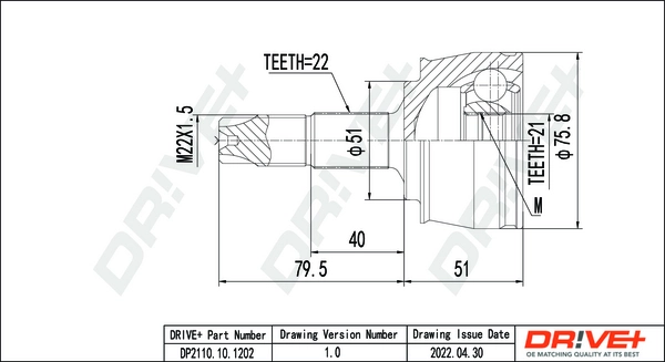 Joint Kit, drive shaft DP2110.10.1202