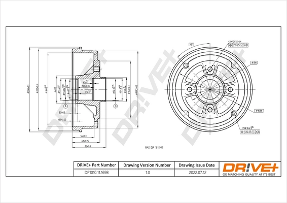 Brake Drum DP1010.11.1698