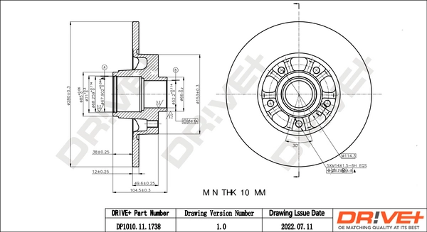 Brake Disc DP1010.11.1738