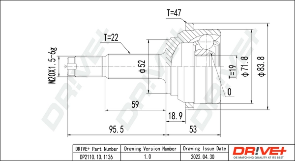 Joint Kit, drive shaft DP2110.10.1136